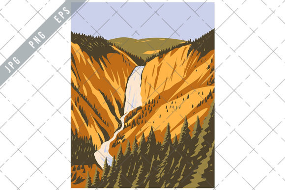 Download Lower Yellowstone Falls WPA Poster Art - Lower Collection