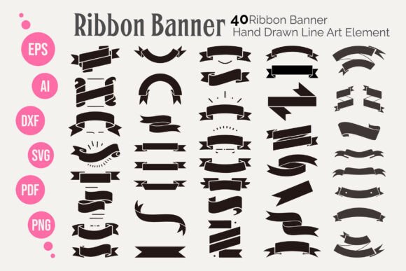 Download 50 Ribbon Banner SVG Element Bundle - Ribbon Collection