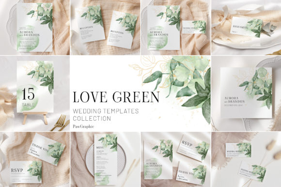 Download Greenery Gold Wedding Template Cards - Card Collection