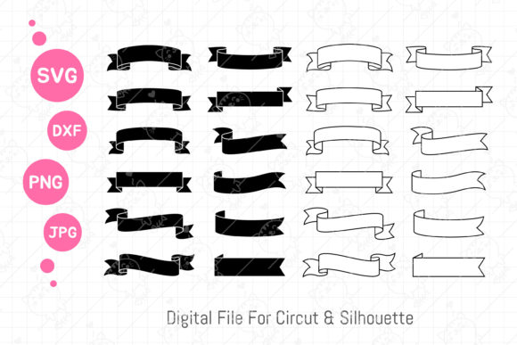 Download Ribbon Banner Frame Template SVG - Premium Resources